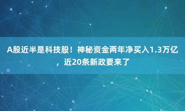 A股近半是科技股!神秘资金两年净买入1.3万亿,近20条新政要来了