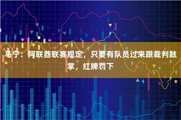 马宁:阿联酋联赛规定,只要有队员过来跟裁判鼓掌,红牌罚下